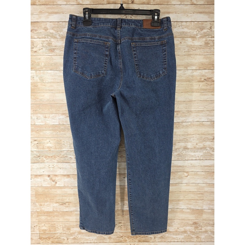 Jones New York Jeans Straight Mid Rise Dark Wash Stretch Blue Womens 8 - Picture 2 of 8